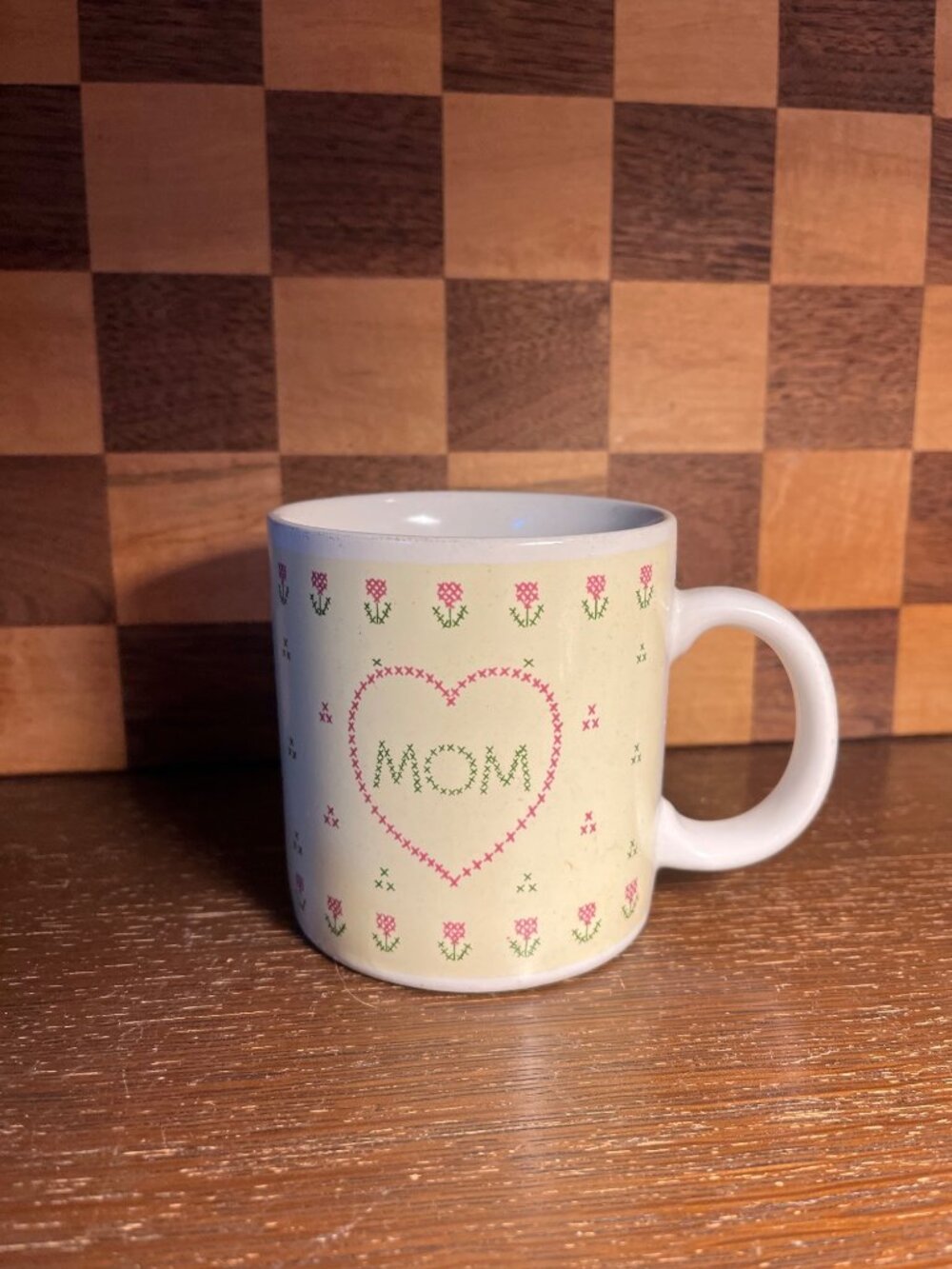 Floral Cross Stitched Themed Mom Mug A1023